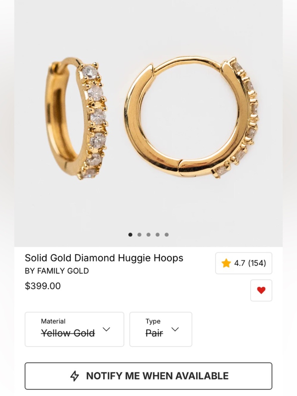 Local Eclectic 10k Diamond Huggie Hoops ✨ Solid Yellow Gold, White Diamonds